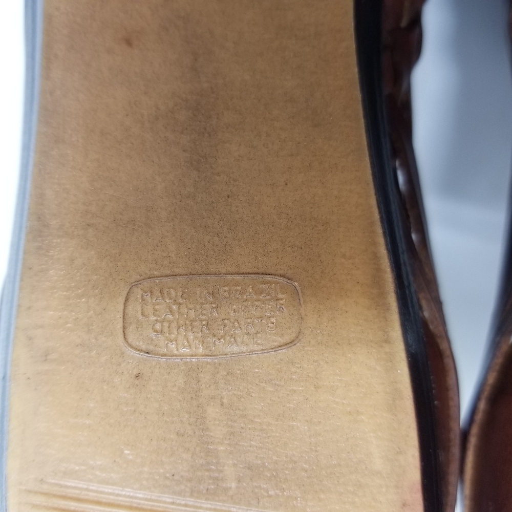 Naturalizer Womans Size 10N Brown Leather Loafer Slip On Basket Weave - Picture 2 of 13